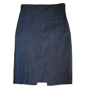 Express Design Studio Skirt Womens Size 4 Solid All Black Side Zip Pencil Y2K